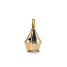 Bruciatore Incenso Ancestrad In Ottone E Legno - Sistema A Candela Senza Fumo E Senza Carbone - Include Incenso Liturgico E Candela, Colore Nero