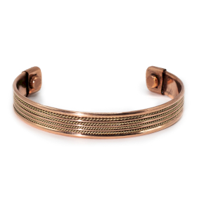 6x Bracciali Magnetici in Rame con Motivo a Fasce (Assortiti)