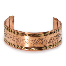 6x Bracciali Larghi in Rame con Dettagli in Ottone (Assortiti