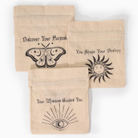 12x Bustine Esoteriche – Set da 12 (Naturale & Nero) | 10x12cm