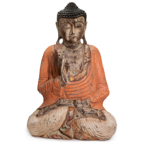 Statua Buddha Artigianale 60cm - Arancione - Insegnamento