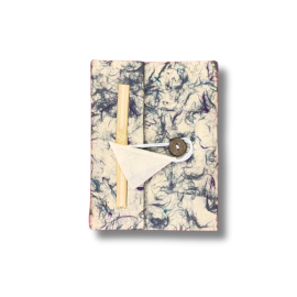 Taccuino Medio in Carta Lokta – Cotone Blu Misto (15x12 cm) – 45 Fogli