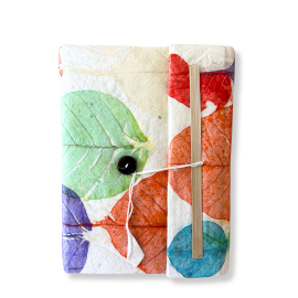 Taccuino Grande in Carta Lokta – Foglie Colorate (21x15 cm) – 45 Fogli