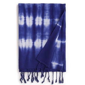 4x Stola/Scialle Boho Java Art – Righe Indaco – 62x200 cm