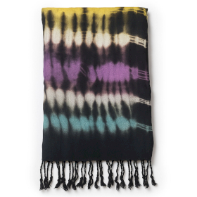 4x Stola/Scialle Boho Java Art – Righe Multicolore – 62x200 cm