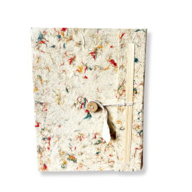 Taccuino Grande in Carta Lokta – Cotone Multicolore (21x15 cm) – 45 Fogli – con Segnalibro Incluso