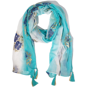 Sciarpa Estiva 180x50cm - Aqua Fish - Turchese