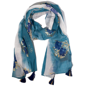 Sciarpa Estiva 180x50cm - Aqua Fish - Blu