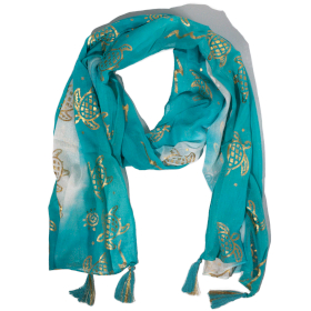 Sciarpa Estiva 180x50cm - Tartaruga - Turchese