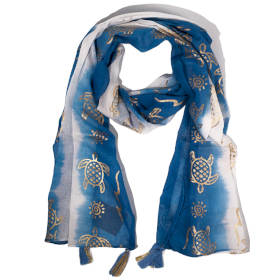 Sciarpa Estiva 180x50cm - Tartaruga - Blu