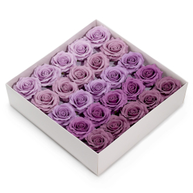 25x Fiore di Sapone  – Rosa Romantica a 5 Strati – Selezione Sfumata – Lavanda Cipria