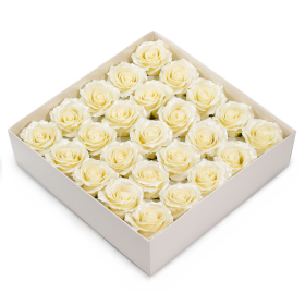 25x Rosa a 5 Strati-Solo Decorazione-Con Finitura in Seta-Fiore Perla da Matrimonio
