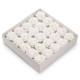 25x Fiore di Sapone Artigianale – Rosa Romantica a 5 Strati – Bianco