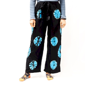Pantaloni Relax in Stile Giapponese – Taglia L – Nero / Blu