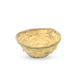 10x Cestini rotondi in bambù per pane- 17x6cm