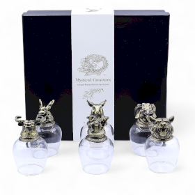 6x Bicchieri “Bottom Up” (100 ml) – Creature Mistiche – Bronzo Antico
