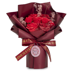 Grande Bouquet di Rose Rosse – L’Amore è Eterno – Biglietto Regalo