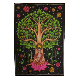 Quadro in cotone (70x110 cm) – Buddha sotto l’Albero della Bodhi