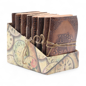 8x Taccuini Esoterici in Pelle Assortiti – Formato Medio (13x9 cm) – Espositore