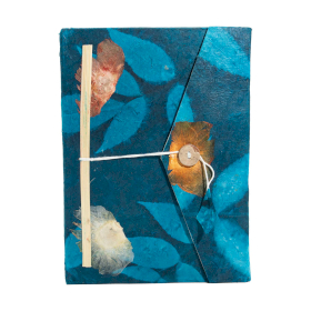 Taccuino in Carta Lokta Floreale Blu (21x15 cm) – 45 Pagine