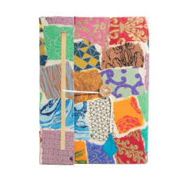Taccuino Lokta Patchwork Multicolore (21x15 cm) – 45 Pagine – Segnalibro