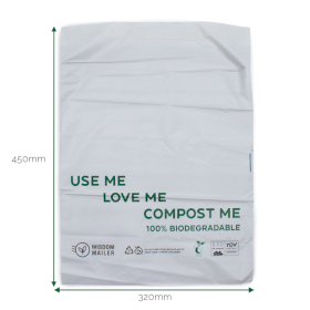 100x Buste Biodegradabili - 320x450mm