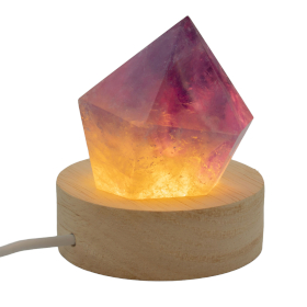 3x Supporti LED USB Rotondo In Legno da 6 cm – Luce Bianca