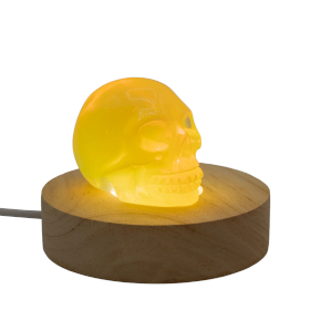 3x Supporti LED USB Rotondo In Legno da 8 cm – Luce Bianca