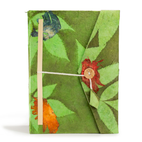 Taccuino in Carta Lokta Floreale Verde (21x15 cm) – 45 Pagine