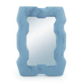 Specchio Ondulato - Cornice Spessa - Blu Reale - 30x22cm