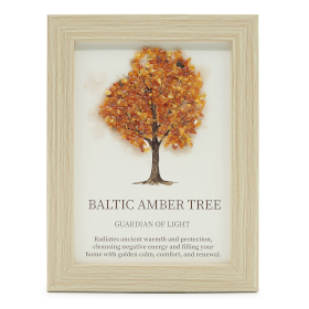 3x Quadro con Pietre Semipreziose – Albero della Vita - Ambra Baltica