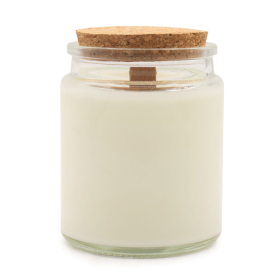 6x Candele di Soia con Stoppino in Legno – Foglie e Lino (no etichetta)