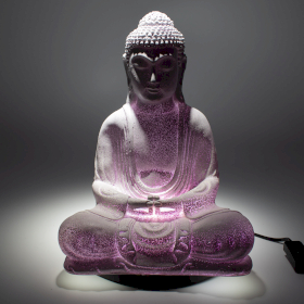 Lampada Buddha in Meditazione - Viola -  Base Ovale