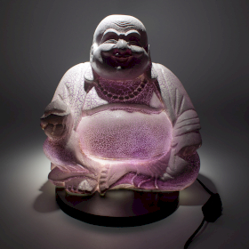 Lampada Buddha Sorridente - Viola - Base Rotonda
