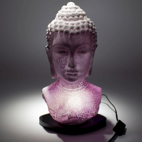 Lampada Busto di Buddha - Viola - Base Ovale