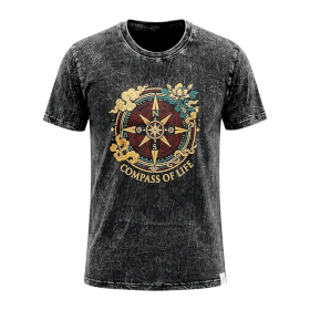 T-shirt S Stonewashed Bussola della Vita – Grigio Scuro