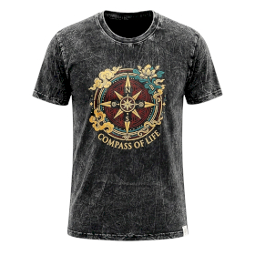 T-shirt M Stonewashed Bussola della Vita – Grigio Scuro