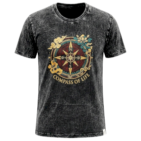 T-shirt XL Stonewashed Bussola della Vita – Grigio Scuro