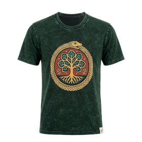 T-shirt S Stonewashed Albero della Vita – Verde