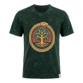 T-shirt M Stonewashed Albero della Vita – Verde