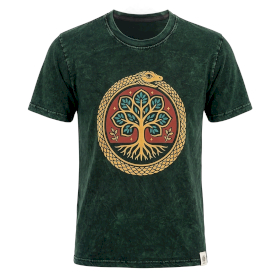 T-shirt L Stonewashed Albero della Vita – Verde