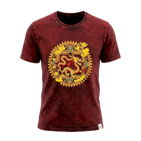 T-shirt S Stonewashed Drago Mandala– Bordeaux