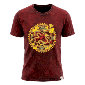 T-shirt L Stonewashed Drago Mandala– Bordeaux