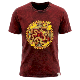T-shirt XL Stonewashed Drago Mandala– Bordeaux