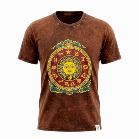 T-shirt M Stonewashed Sole & Zodiaco - Marrone