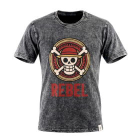 T-shirt S Stonewashed Rebel - Grigio Scuro