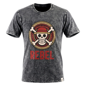T-shirt L Stonewashed Rebel - Grigio Scuro
