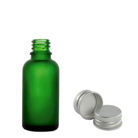 192x Bottiglie in Vetro Verde Satinato da 10ml con Tappi Alluminio