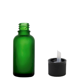 192x Bottiglie in Vetro Verde Satinato da 10ml con Tappi Sicurezza Bambini