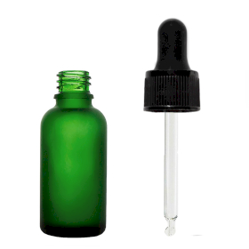192x Bottiglie in Vetro Verde Satinato da 10ml con Pipette Nere